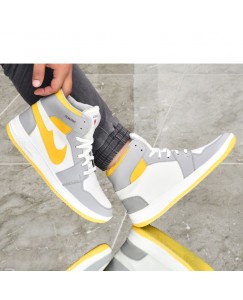 High Tops Mens Casual Sneakers Shoes Yellow Gray